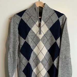 J. Crew Men’s 1/4 Zip Argyle Sweater